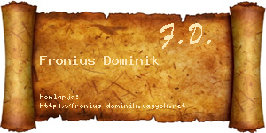 Fronius Dominik névjegykártya